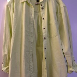 Casual Light LIME Green Button-Down Shirt